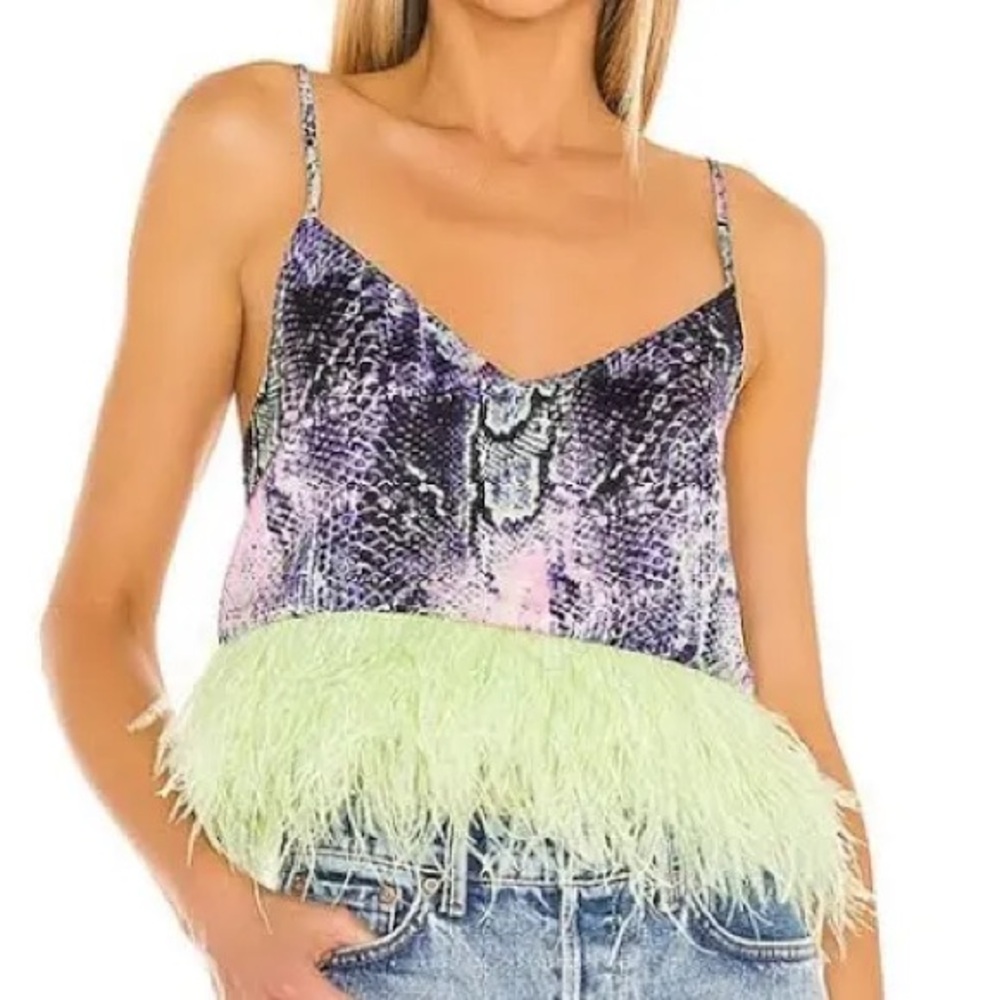 Le Superbe sabe print feather top